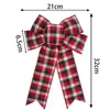 Lazo a Cuadros Negro y Rojo de Venta Caliente Transfronterizo Navidad Lino Imitación Borde de Alambre Hebilla con Paquete de Regalo Lazo Muerto