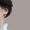 Aretes retro franceses rojo vino corazón de durazno aretes de alta gama estilo Hong Kong aretes encantadores de diseño único nuevos para mujer