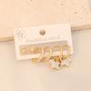 [Ice Meng] 3 pares de aretes de acero inoxidable con diamantes de amor, aretes de mariposa, joyería europea y americana para E546