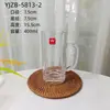 Taza de Cerveza Comercial de Gran Capacidad Cintura Delgada Vidrio de Cristal Taza de Cerveza Artesanal de Trigo Taza de Cerveza de Barril Espesa para el Hogar