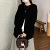 Cárdigan de punto con botones y cuello redondo de talla grande para mujer, estilo nuevo de otoño 2026, suéter abrigo de manga larga, suelto y casual