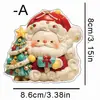 Chaveiro Acrílico Fofo de Alce de Natal 2D, Papai Noel, Acessórios para Espelho Retrovisor de Carro, Pequeno Pingente