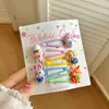 Pinzas para el pelo de niños de colores dulces, estilo japonés y coreano, con flores de dibujos animados de colores, pinzas para flequillo lateral para niñas y pasadores para bebés, accesorios para el pelo