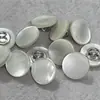 Botones planos de nácar natural con pie metálico, botones de nácar de alta gama para tejidos de seda, camisas y suéteres