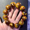 Pulsera larga de oro amarillo con ámbar Xianxiang para hombre y mujer, cuentas redondas de cera de abeja, pulsera de incienso medicinal para pareja, pulsera de rosario de cuentas de Buda Wenwan
