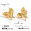 Pendientes de acero inoxidable transfronterizos, temperamento, piedra Hao, joyería simple, cadena de color dorado y plateado de 18K, pendientes de estrella de mar, pendientes