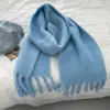 Color Hilado Personalizado ~ Primer Amor "Primer Amor" Bufanda Azul de Mohair 30% Lana Bufanda C*S Mismo Estilo Chal