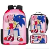 Popular Mochila de Comercio Exterior de Dibujos Animados Sonic para Estudiante de Escuela Primaria Mochila de Tendencia Transfronteriza Bolso Escolar Europeo y Americano