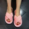 Comercio Exterior Transfronterizo Nuevas Zapatillas de Casa para Mujer de Pana con Punta Abierta, para Interiores, Ligeras y Cómodas, Punta Abierta para Exteriores