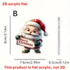 Nuevas Decoraciones Navideñas Lindas y Divertidas Transfronterizas Decoraciones de Árbol de Navidad Acrílicas Planas 2D para Coches