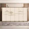 Nova divisória de tela dobrável estilo chinês para sala de estar, escritório, sala de jantar, quarto privativo, hall de entrada, dobrável e móvel com design de paisagem