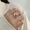 Anillo Minimalista de Gota de Agua y Bola Redonda con Cruz para Mujer, Anillo Abierto Versátil de Estilo Geométrico Minimalista, Anillo de Dedo Índice de Nicho de Moda