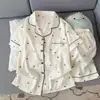 Entity Packing Nube Algodón Verano Nuevo Estilo Pijama para Mujer Delgado Dulce Dibujos Animados Manga Corta Pantalón Corto Conjunto de Ropa para el Hogar