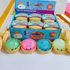 Juguete Squishy de Pan Realista con Purpurina Arcoíris TPR para Alivio del Estrés, Rebote Lento, Caja Sorpresa de Vaporizador