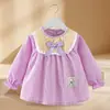 Bata de Bebé Otoño e Invierno Ropa Exterior para Mujer Falda de Princesa Babero para Comer Impermeable y Anti-Suciedad Ropa al Revés para Niños Delantales para Bebé