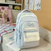 Mochila Nueva de Alta Capacidad Estilo Ins Ligera de Moda Bloqueo de Color Versátil para Chicas de Secundaria y Preparatoria