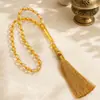Pulsera de Borlas de Color Sólido con 33 Cuentas, 8*10mm, Pulsera de Cristal para Rezar del Medio Oriente Saudí, Unisex, Regalo de Cumpleaños