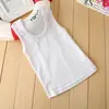 Colete Infantil de Algodão sem Mangas Camiseta Básica de Algodão Cor Sólida Cor Doce Geração