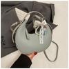 Bolso Nuevo de Color Sólido Forma de Media Luna Primavera 2025 Elegante Simple Moderno Estilo Coreano Hombro Único Cruzado de Mano Debajo del Brazo para Mujer