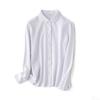 Comércio exterior exportação algodão único micro-elástico bonito lingote colarinho confortável manga longa confortável camisa casual top feminino base camisa