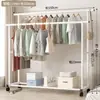 Secador de ropa de pie para interiores para uso doméstico, apto para dormitorios, plegable, de una sola barra, simple, retráctil y móvil, para colgar ropa, sombreros y otros artículos
