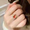 Explosiones del Libro Rojo Anillo de Calabaza Fulu Rojo Nuevo 2025 Nuevo Anillo de Tirar Ajustable de Ágata Roja China para Mujeres