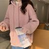 Sudadera Esponjosa con Orejas de Oso de Forro Polar de Cordero para Mujer, Holgada, de Manga Larga, Otoño e Invierno, Forro Polar Grueso, Color Sólido