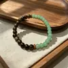 Pulseira de Sândalo Verde para Mulheres, Círculo Único, Sândalo Argentino Autêntico, Contas de Vidro DIY, Contas Budistas Femininas, Joia de Casal, Contas de Oração, Acessório de Mão