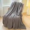 Manta de Franela Lisa de una Sola Capa para Cuatro Estaciones con Textura Jacquard, Terciopelo de Frijol, Terciopelo de Tafetán, Sensación de Masaje, Manta para Siesta, Manta de Sofá