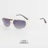 Gafas de Sol de Puente Único P28285 para Mujer, Nuevo Estilo de Alta Gama, Moda Europea y Americana, Metal, Textura Cómoda, Modernas y Elegantes