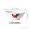Vajilla retro vintage, cuenco de gallo, cuencos y platos de cerámica, cuencos para el hogar, cuencos de moda, vajilla de cerámica al por mayor del fabricante