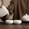 Taza de Té Kung Fu de Porcelana de Jade Dehua con Pintura a Tinta de Paisaje de Montaña para Uso en Casa, Taza Pequeña para Cata de Té, Taza de Té Individual