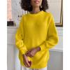 Suéter de Imitación de Visón Transfronterizo Europeo y Americano para Otoño e Invierno para Mujer, Estilo Perezoso, Holgado, Tejido Súper Suave de Manga Larga para Mujer, Versátil