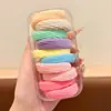 Elásticos de Borracha Universais em Caixa para Crianças e Adultos, Prendedores de Cabelo Coloridos Macaron para Rabo de Cavalo Alto, Alta Elasticidade, Não Puxam o Cabelo, Argolas de Cabelo