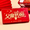 2026 Nuevos Sobres Rojos Plegables Creativos para el Día del Padre con Estampado Dorado, Sensación de Alta Gama, Sobre Rojo Universal para Regalo de Cumpleaños