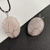 Explosiones de Amazon suministro directo de fabricantes de cristal en polvo natural piedra ojo de tigre bobinado hidráulico denier oval collar de Kabbalah