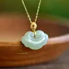 Nuevo conjunto de colgantes de jade Hetian estilo chino, Buda Wu Xiang, placa Wushi, candado de loto, hebilla de paz, colgante de jade de regalo, en stock