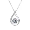 Collar de circonita con explosiones vivas para mujer, colgante inteligente de gota de agua de 1 quilate, collar de moissanita estilo coreano, joyería al por mayor