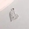 Accesorios de Colgante en Forma de Corazón, Colgante Incrustado de Diamantes en Forma de Corazón, Accesorios de Joyería Sencillos de Aleación, Pulsera DIY, Collar, Materiales para Ropa