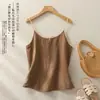 Top de tirantes pequeño de algodón y lino bordado retro para mujer, nuevo de verano, holgado, adelgazante, sin mangas, top base para mujer