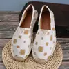Novo Estilo Venda Direta da Fábrica Moda Casual Alpargatas Masculinas e Femininas, Sapatos Tecidos de Palha, Slip-On de Lona Respirável Sapatos Preguiçosos