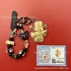 Llavero de tela con logo de empresa personalizado Cadena para teléfono móvil Angela Lámina de oro puro Oro 999 Regalo de aniversario
