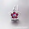 Novo incrustado colorido diamante oco cinco pétalas flor garfo de cabelo estilo étnico flor prato grampo de cabelo U-clip pino grampo de cabelo cabeça jóias