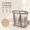 Cesta de lavandería de malla cuadrada grande, plegable, para uso en el baño, con asas para facilitar el transporte