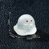 Figurita de fantasma pequeño linda translúcida luminosa de Halloween, adorable accesorio de decoración DIY, adorno de escritorio para paisaje en miniatura
