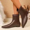 Nuevas botas elásticas 2025, botines elegantes, talla 43 botas de ajuste ceñido, disponibles en tallas grandes, botines cortos de otoño para mujer, tela negra con punta, talla 35