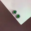 Aretes Cabujón de Jade Natural Grado A Verde Hielo con Baño de Oro K y Diseño Completo de Girasol Verde, un Clásico Más Vendido en Xiaohongshu