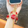 Bolsa de la Suerte de Brocado Estilo Chino Dinastía Song Calabaza Cadena de Teléfono con Cuentas de Cristal Llavero Colgante de Bolsa Exquisito Lindo Venta al por Mayor