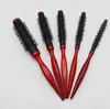 Peine cepillo rodillo pequeño de lana para secar la raíz del cabello tubo de aluminio cola puntiaguda hebilla interior especial para estilista rodillo cilíndrico de lana de nailon resistente a altas temperaturas