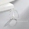 Anillos de Pareja Nudo Doble Blancos Puros de Cobre Mismo Estilo del Ventilador, Anillos Ajustables para Hombres y Mujeres, Simples y Modernos